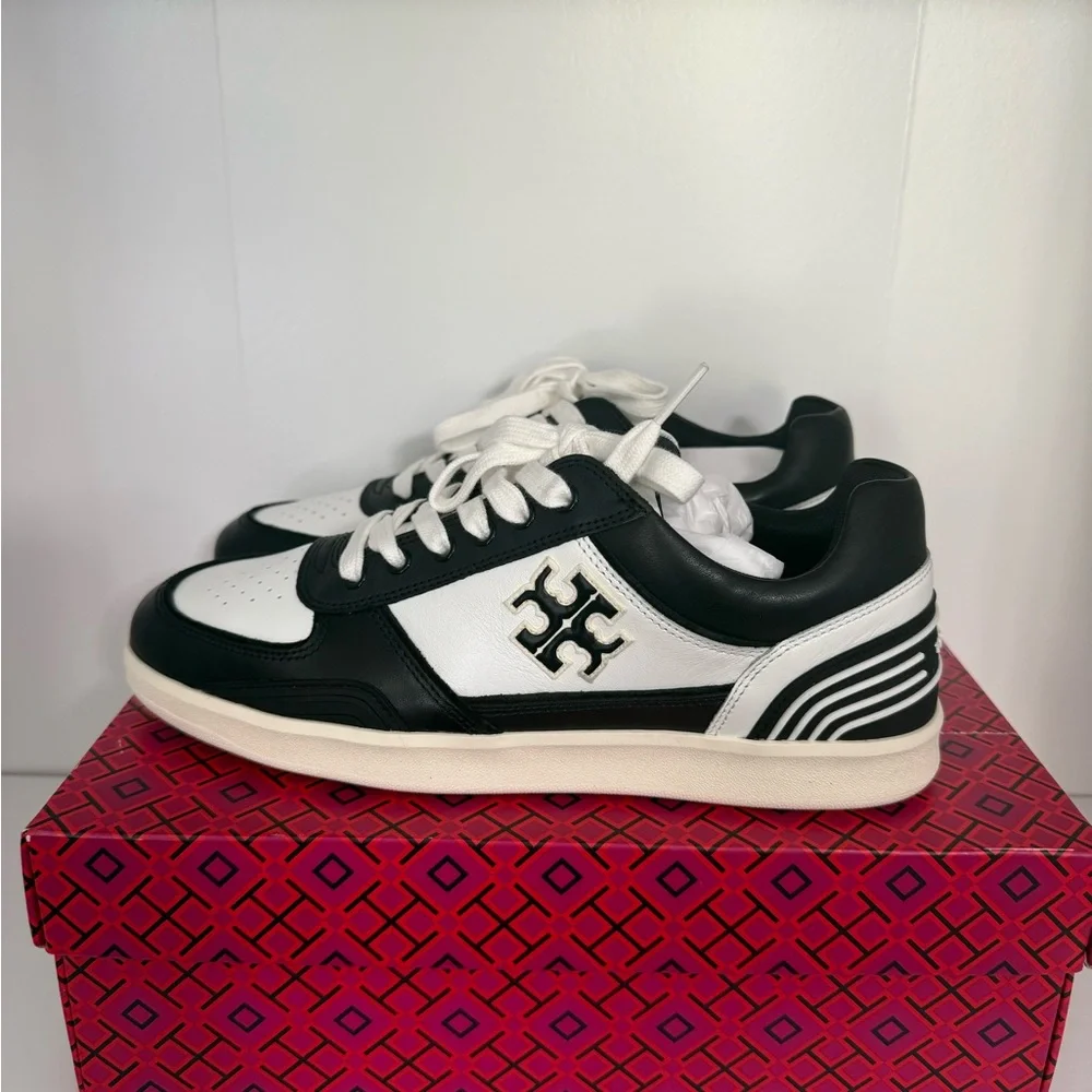 Tory Burch Clover Court Sneaker Purity / Perfect Black